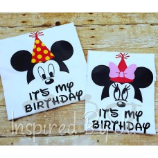It's my Birthday!  Minnie and Mickey shirts --- VINYL